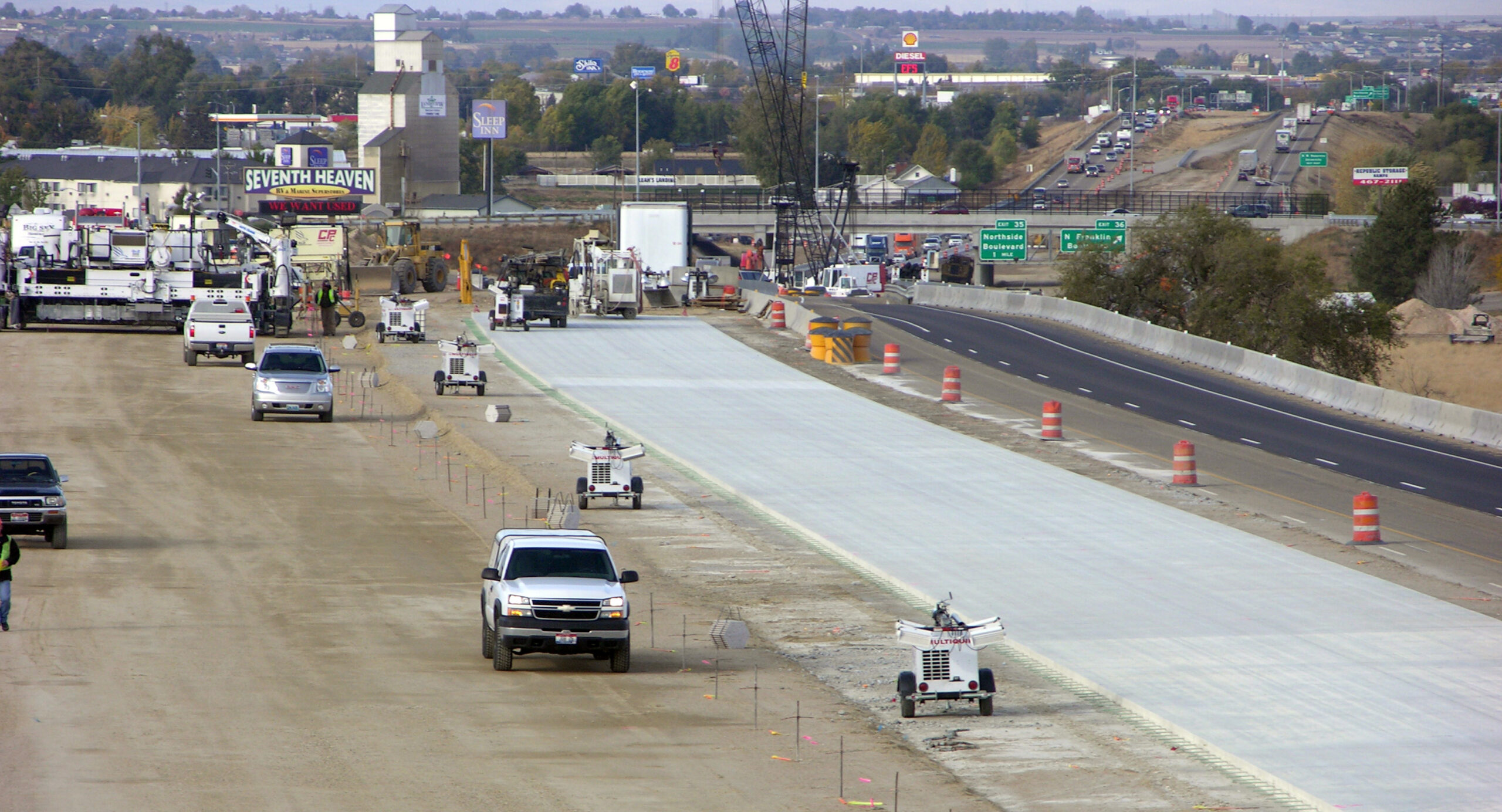 Road construction on the interstate in Idaho.