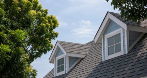 The roofline of a house in Idaho. Loan information for IHFA partners.